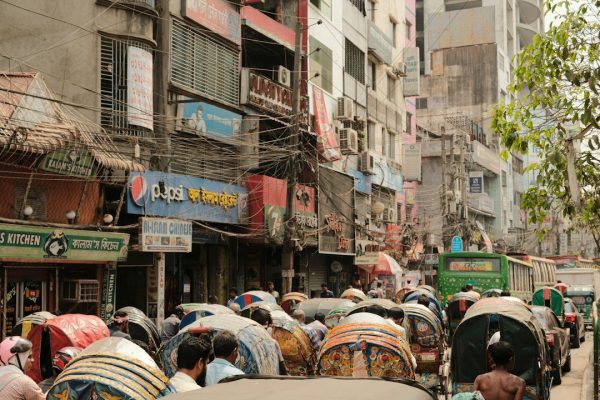Street traffic in Dhaka, Bangladesh, in a file photograph; not the September 21 fuel-price announcement