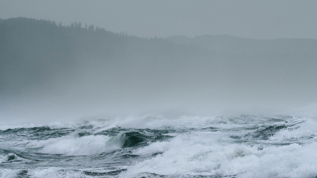 Large waves breaking along a coastline during stormy weather, used as an illustrative image