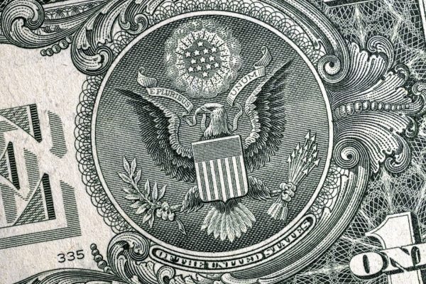 Close-up detail of United States currency