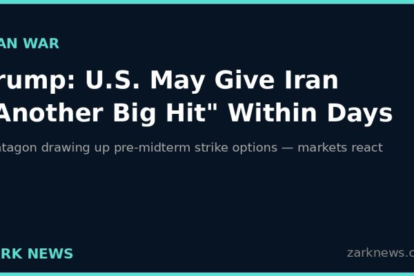 Trump: U.S. May Give Iran “Another Big Hit” Within Days; Pentagon Drawing Up Pre-Midterm Strike Options