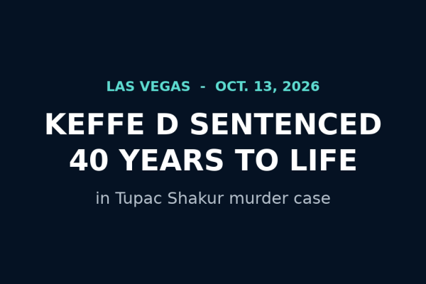 Zark News graphic: Keffe D sentenced to 40 years to life in Tupac Shakur murder case