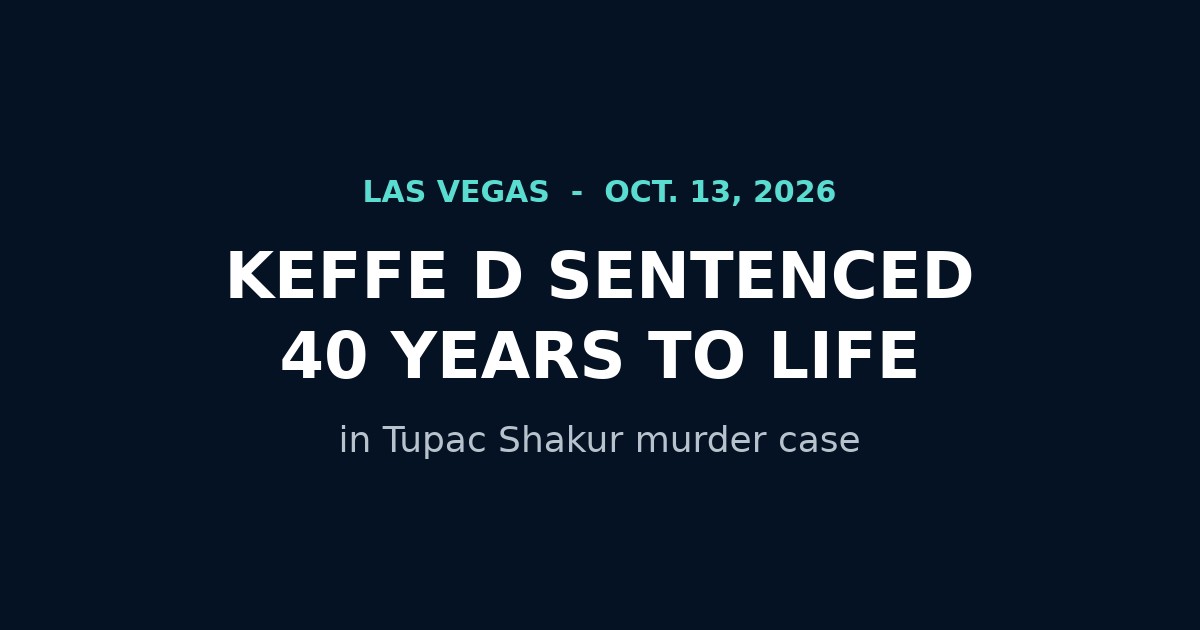 Zark News graphic: Keffe D sentenced to 40 years to life in Tupac Shakur murder case