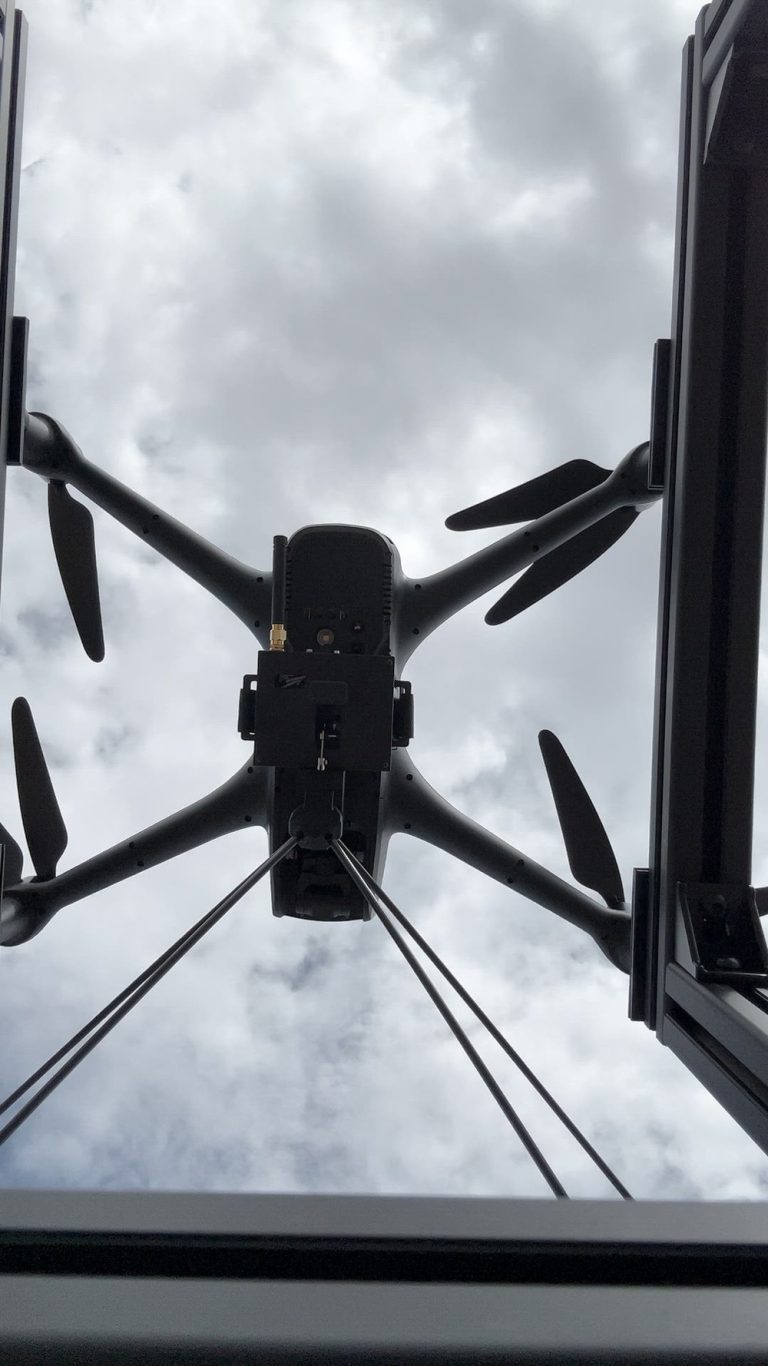 Aeroo Pro interceptor drone awaiting takeoff at Falcon Peak 26.2 at Yuma Proving Ground; Department of War video frame by Michelle Martin via DVIDS