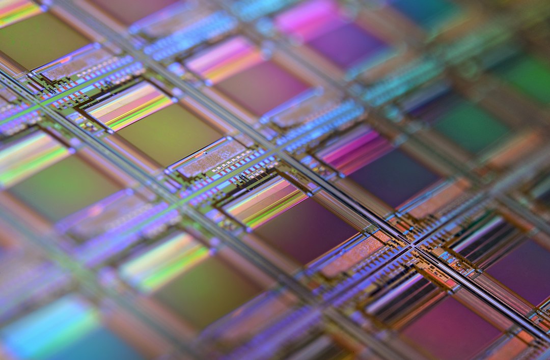 Macro photograph of a silicon wafer, used as an illustration for Samsung's preliminary earnings guidance