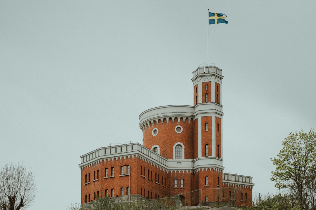 Historic building in Stockholm, Sweden, photographed under a clear sky