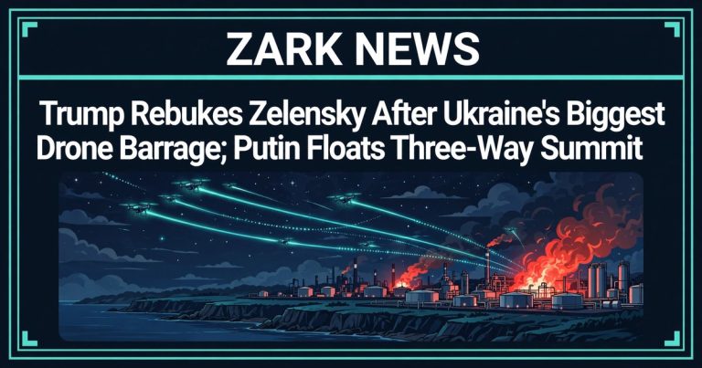 Trump Rebukes Zelensky After Ukraine's Biggest Drone Barrage of the War; Putin Floats Three-Way Summit With Trump and Xi
