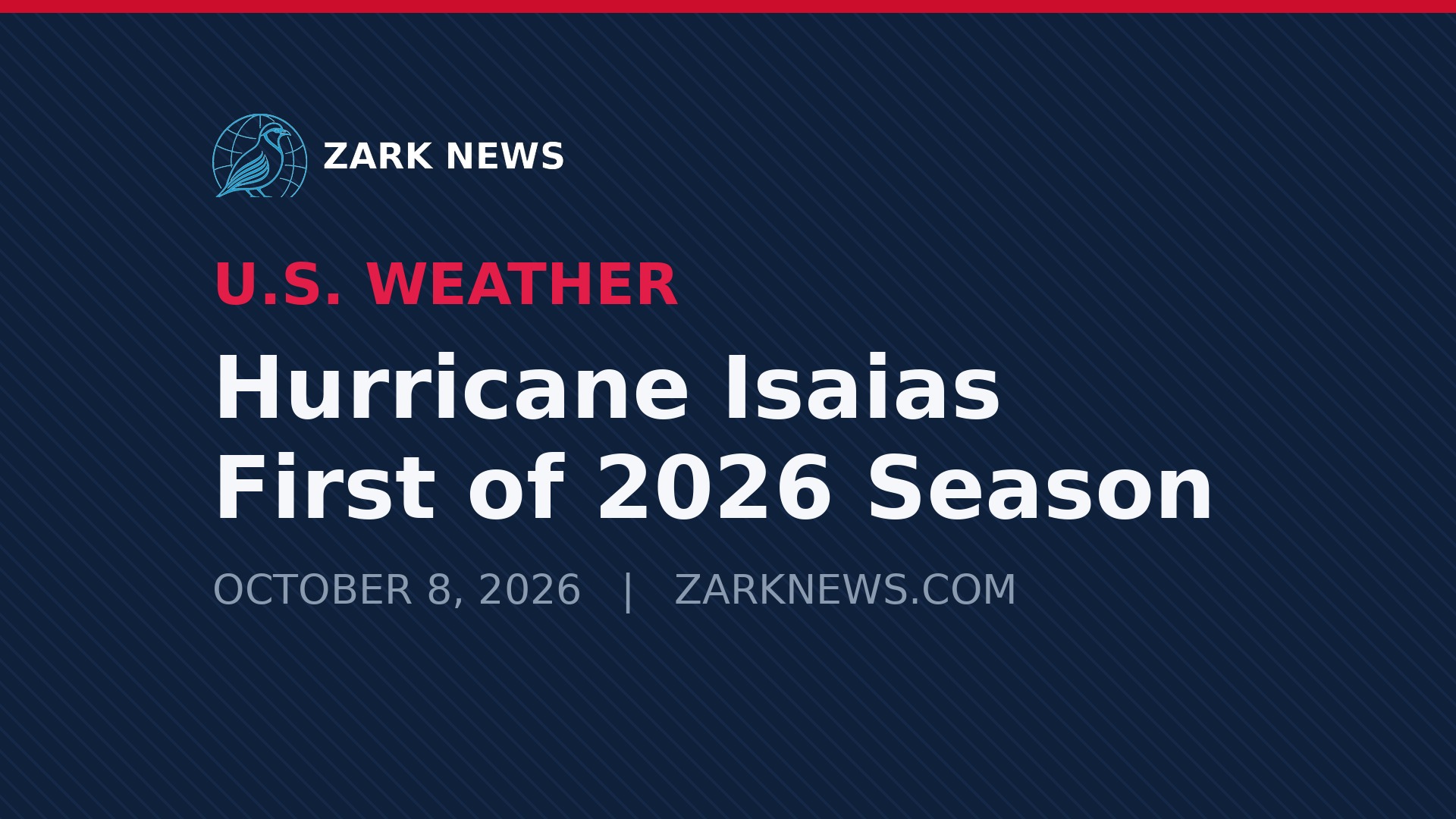 Zark News illustration: Hurricane Isaias swirling toward the Gulf Coast