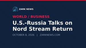 Zark News illustration: Nord Stream gas pipelines between Russia and Germany