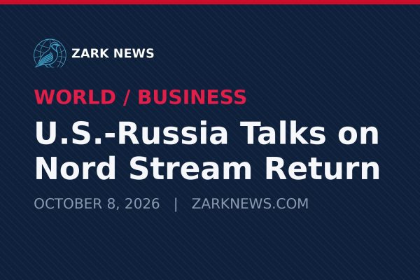 Zark News illustration: Nord Stream gas pipelines between Russia and Germany