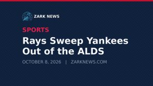 Zark News illustration: baseball stadium during the ALDS
