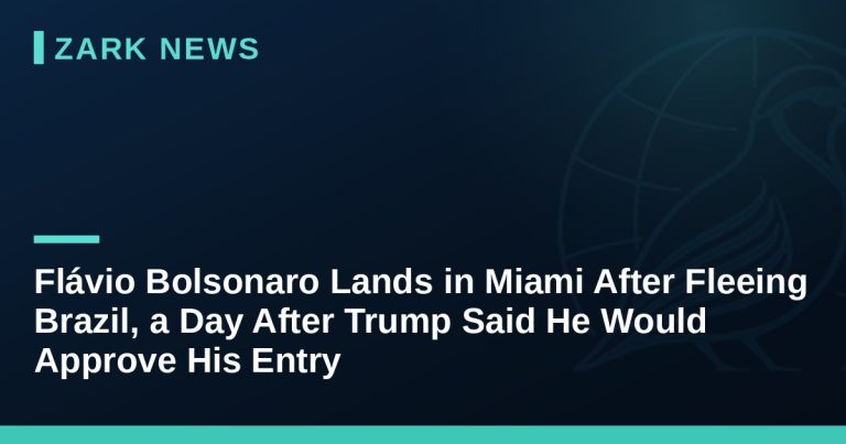 Flávio Bolsonaro Lands in Miami After Fleeing Brazil, a Day After Trump Said He Would Approve His Entry