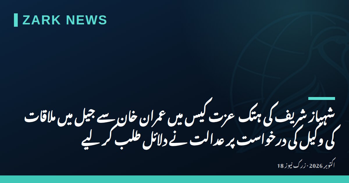 شہباز شریف کی ہتک عزت کیس میں عمران خان سے جیل میں ملاقات کی وکیل کی درخواست پر عدالت نے دلائل طلب کر لیے