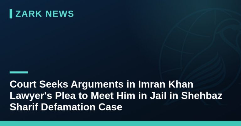 Court Seeks Arguments in Imran Khan Lawyer's Plea to Meet Him in Jail in Shehbaz Sharif Defamation Case