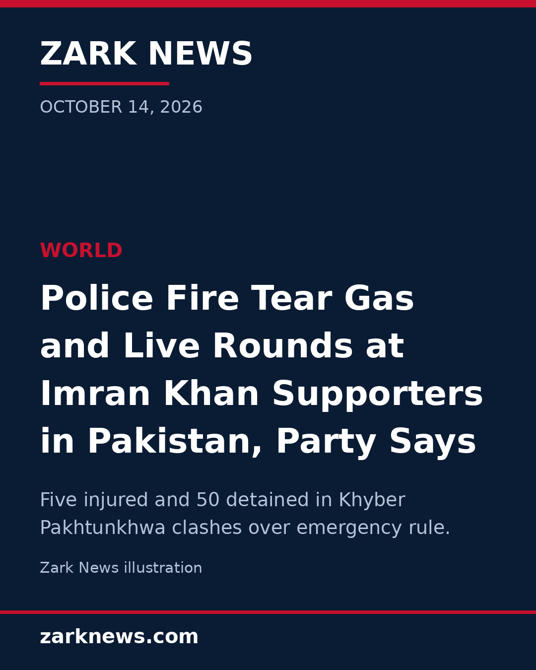Police Fire Tear Gas and Live Rounds at Imran Khan Supporters in Pakistan's Northwest, Party Says