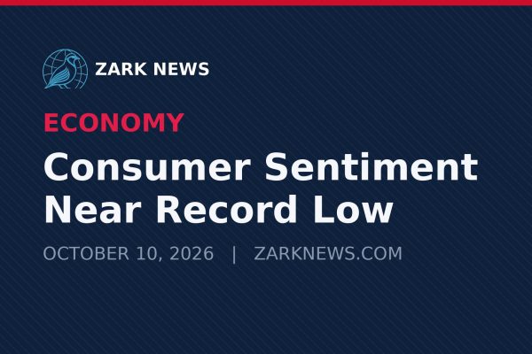 Zark News illustration: U.S. consumer sentiment slumps near a record low