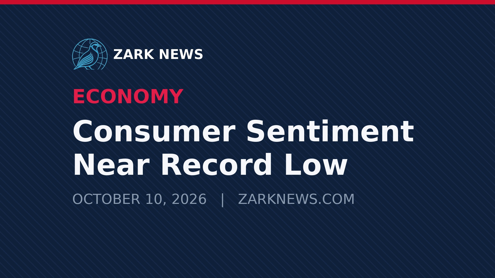 Zark News illustration: U.S. consumer sentiment slumps near a record low