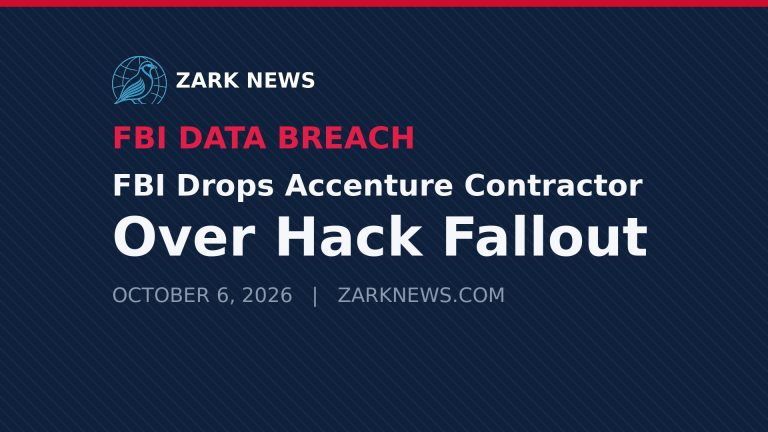 Zark News graphic: FBI drops Accenture contractor over hack fallout