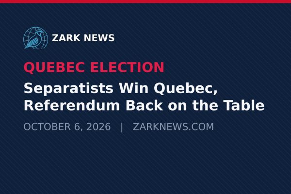 Zark News branded card: Separatists Win Quebec, Referendum Back on the Table