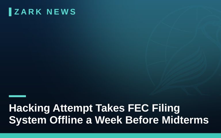 Zark News headline card: Hacking Attempt Takes FEC Filing System Offline a Week Before Midterms