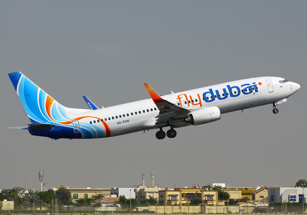 A flydubai Boeing 737 in flight