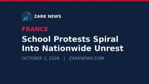 Zark News graphic: School Protests Spiral Into Nationwide Unrest