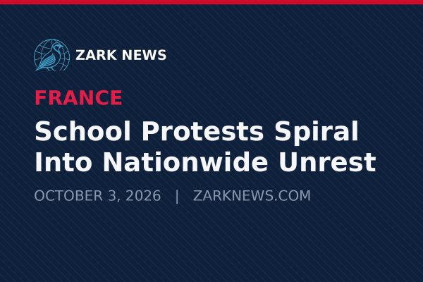 Zark News graphic: School Protests Spiral Into Nationwide Unrest