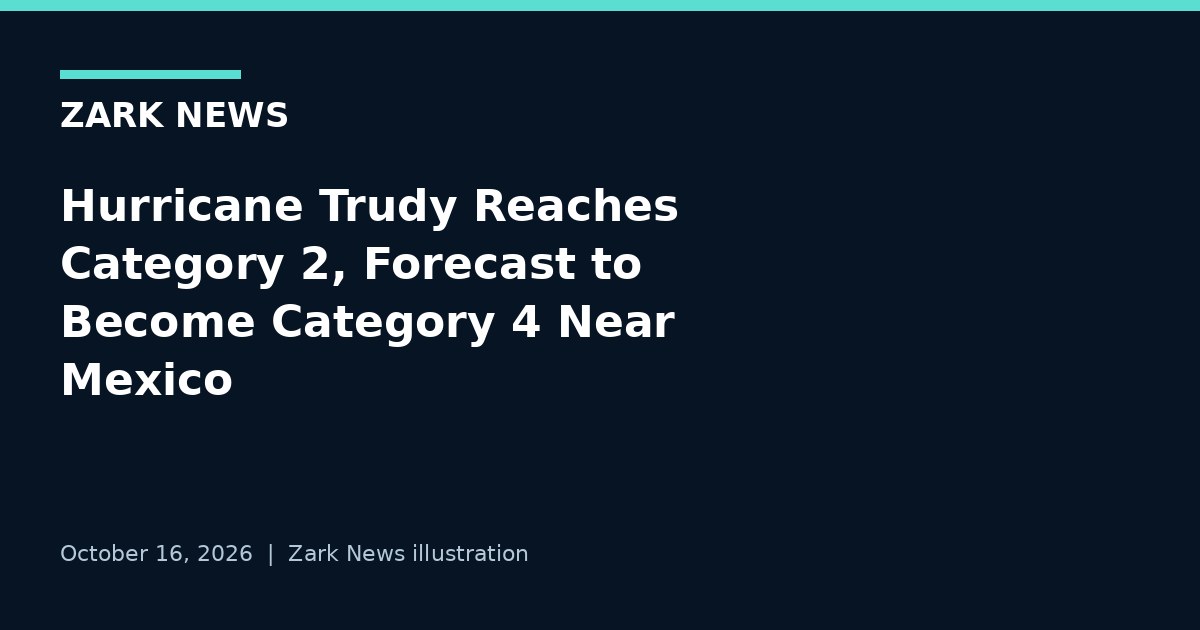 Zark News illustration for Hurricane Trudy approaching Mexico Pacific coast