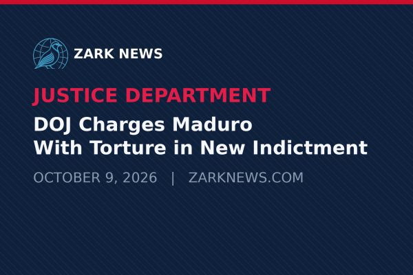 Zark News illustration: DOJ Charges Maduro With Torture in New Indictment