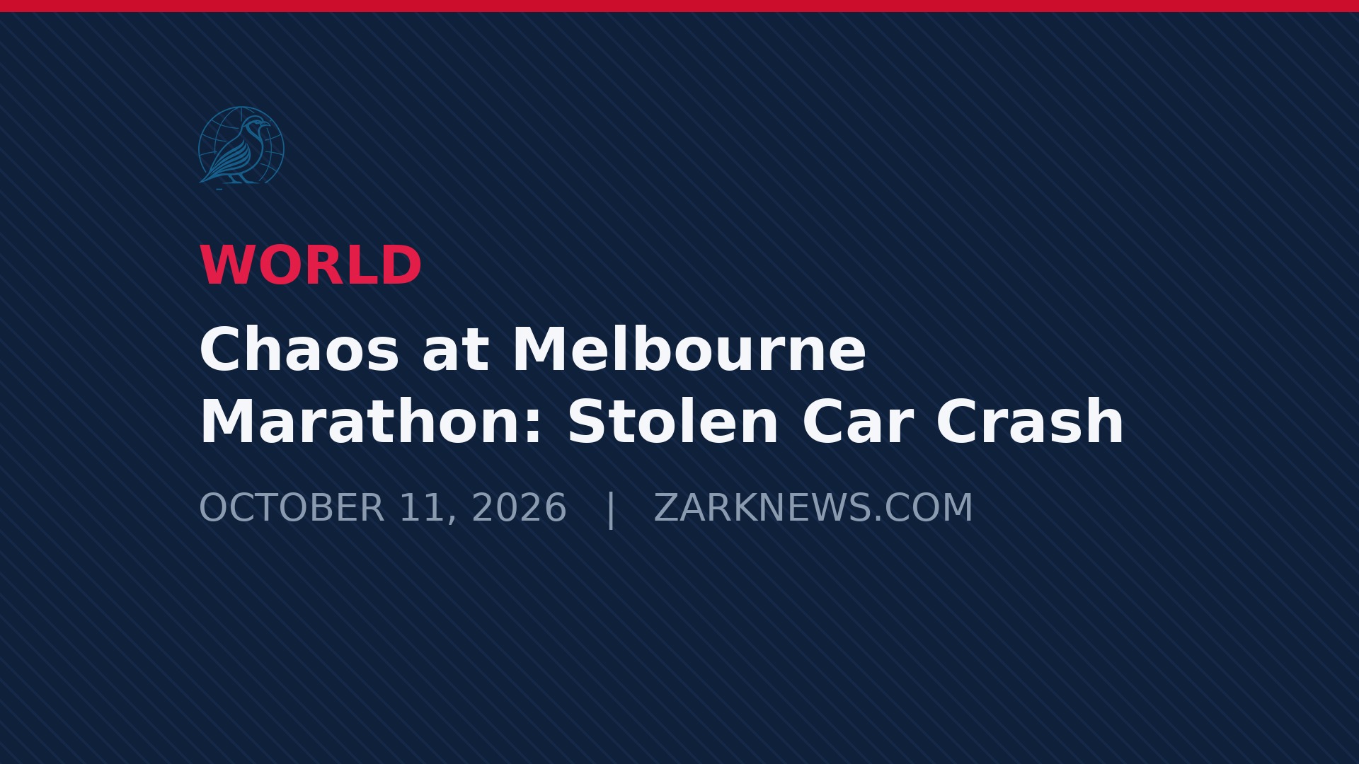 Zark News illustration: stolen car incident near Melbourne Marathon