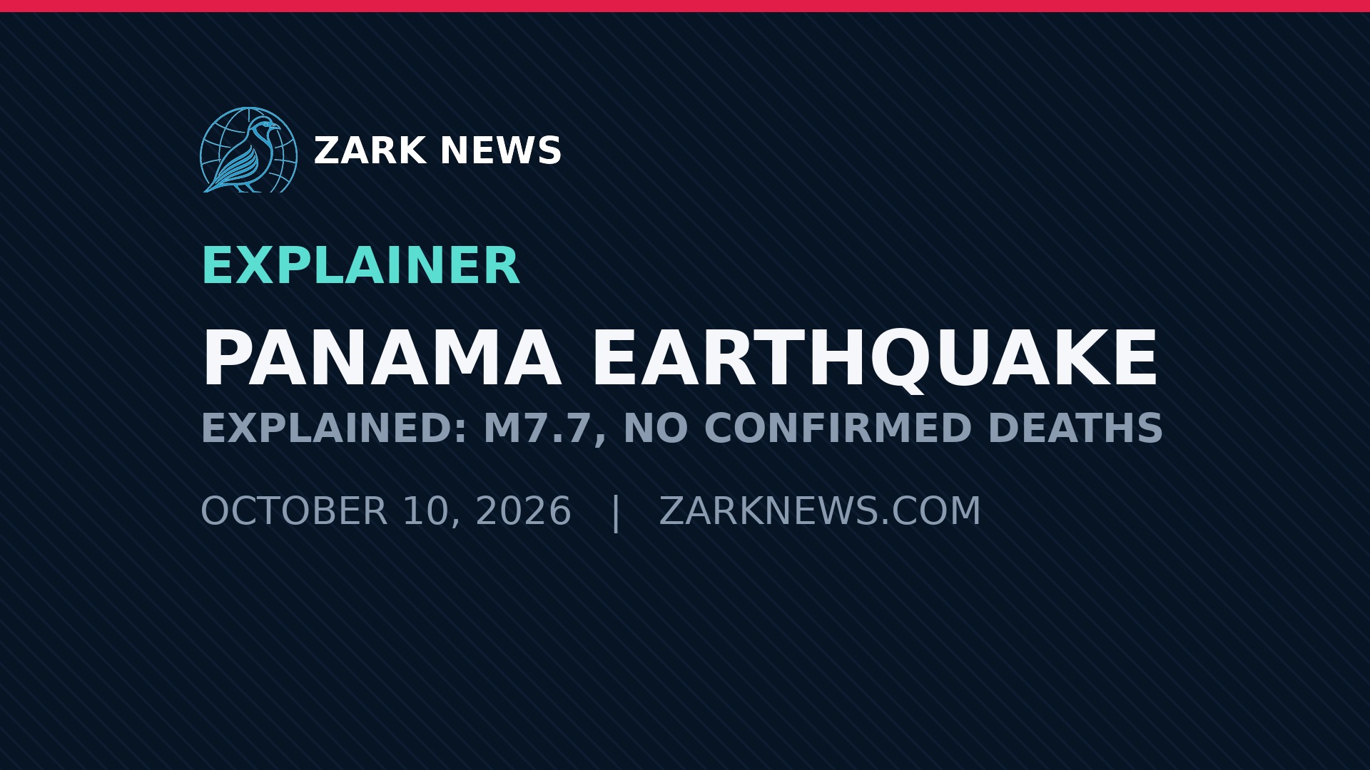 Zark News illustration: Panama earthquake explainer
