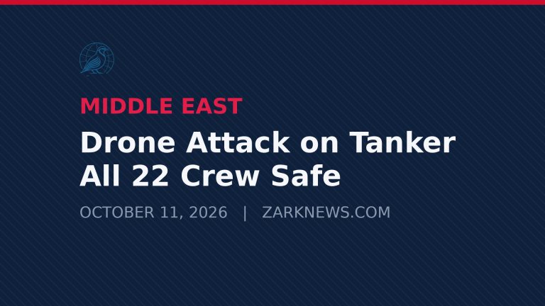 Zark News illustration: drone attack on tanker MT GEM NO. 2 near Sharjah