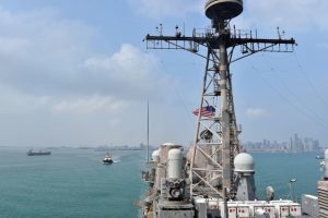 File photo: The USS Philippine Sea departs Bahrain. Bahrain is home to the U.S. Navy's Fifth Fleet.