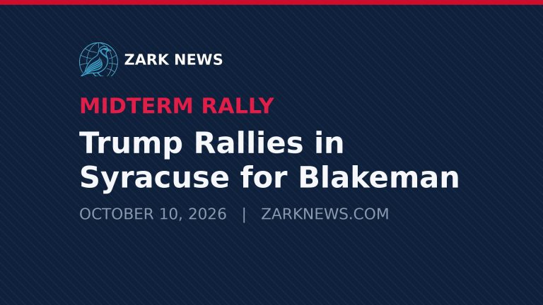 Zark News illustration: Trump rallies in Syracuse for Blakeman