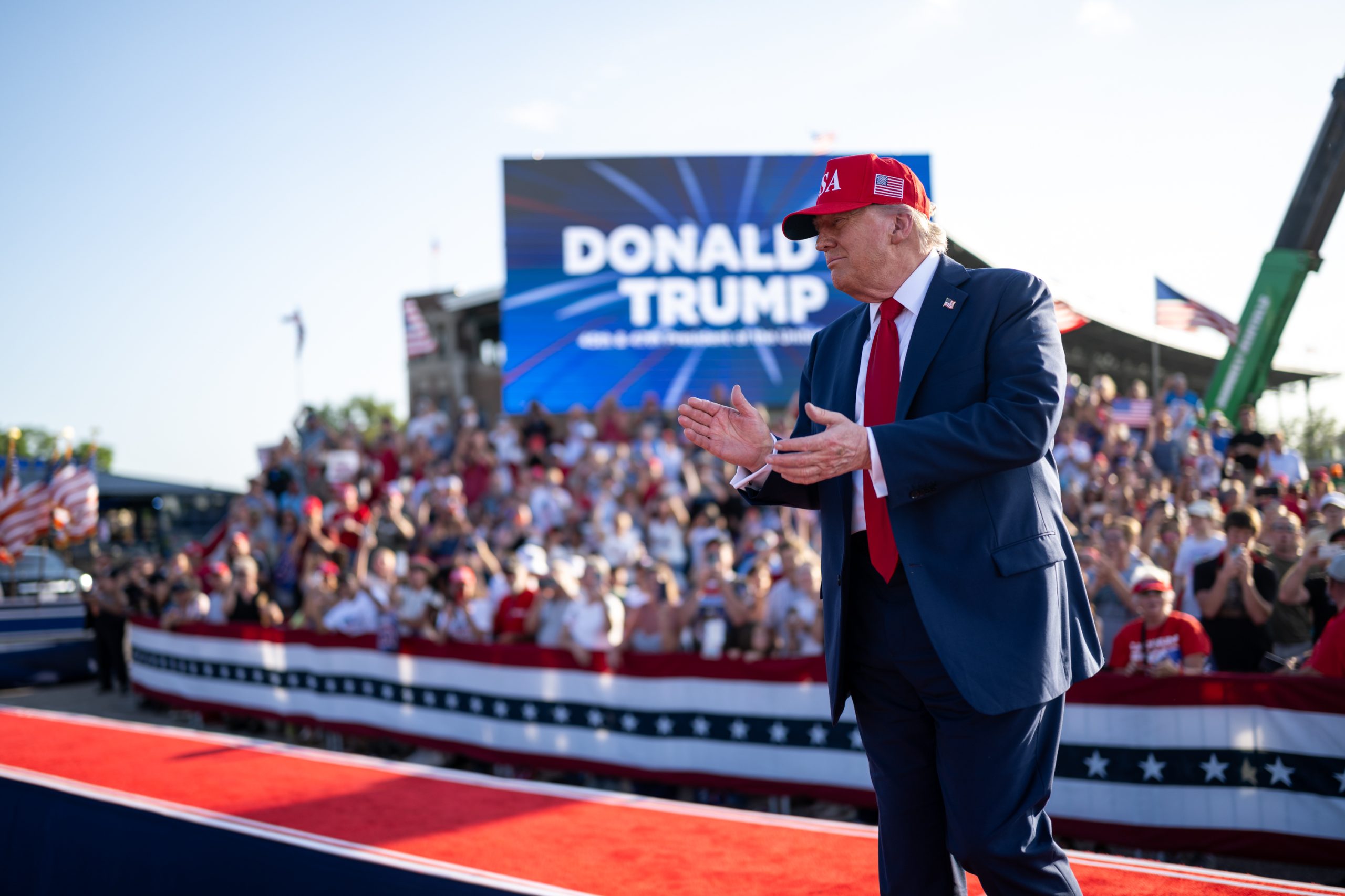 File photo: President Donald Trump at the Salute to America celebration in Des Moines, Iowa.
