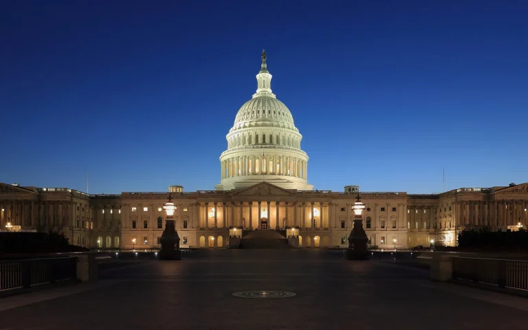 File photo: The U.S. Capitol in Washington at dusk.