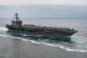 USS Theodore Roosevelt aircraft carrier at sea