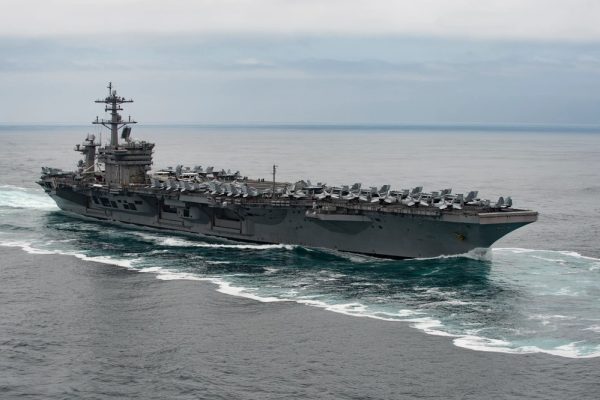 USS Theodore Roosevelt aircraft carrier at sea