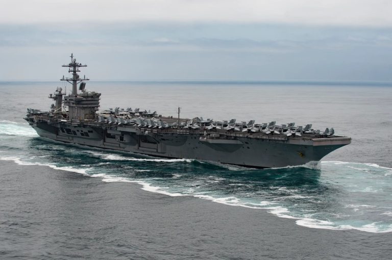USS Theodore Roosevelt aircraft carrier at sea