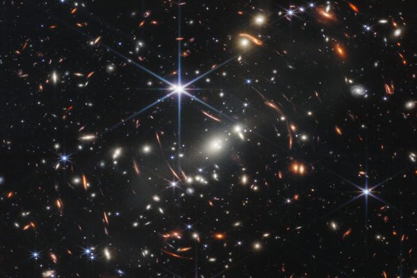 NASA James Webb Space Telescope deep-field image showing thousands of distant galaxies in the galaxy cluster SMACS 0723. Contextual image; not the fast radio burst itself.