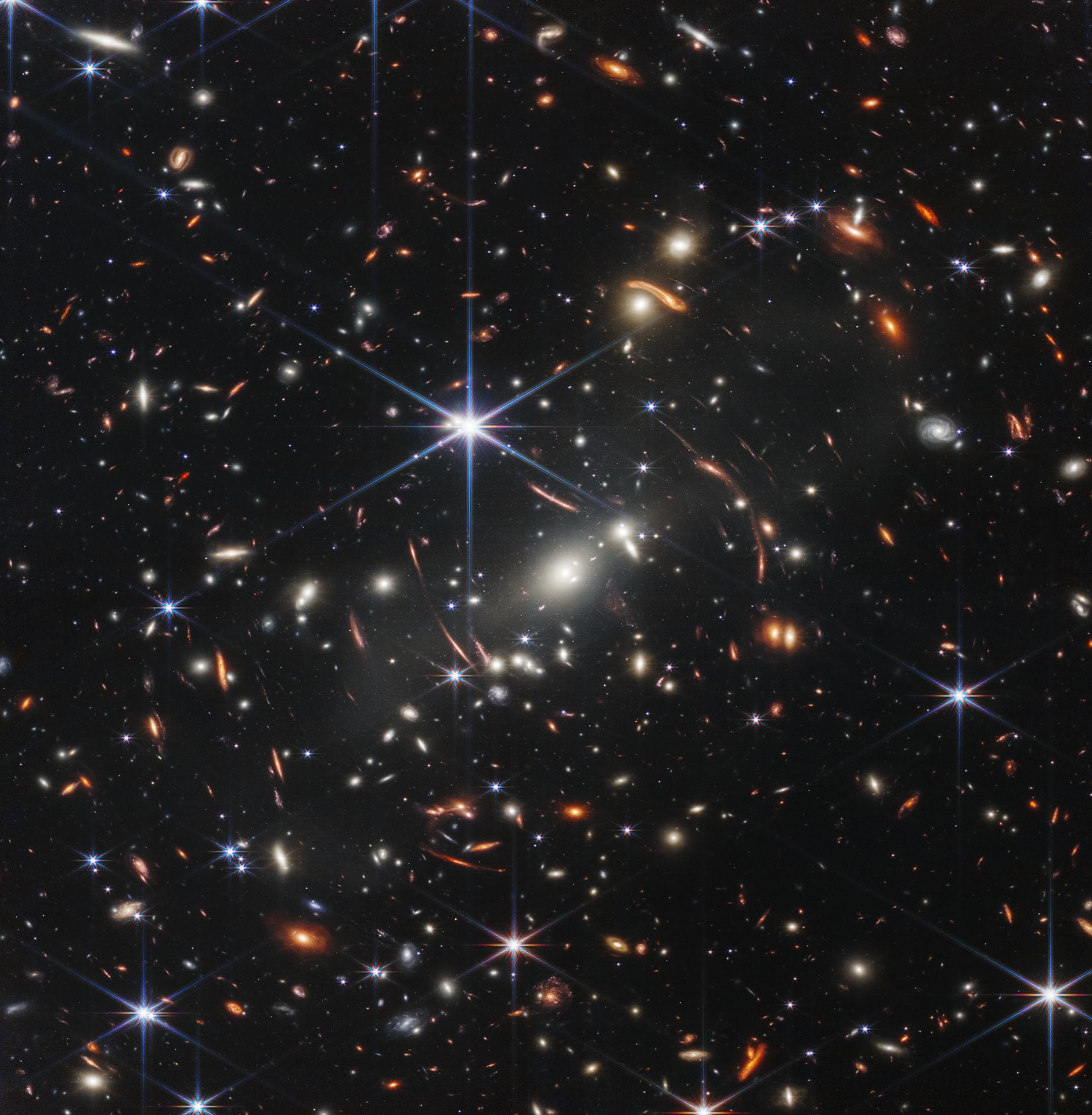 NASA James Webb Space Telescope deep-field image showing thousands of distant galaxies in the galaxy cluster SMACS 0723. Contextual image; not the fast radio burst itself.