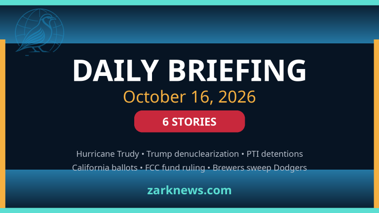 Zark News Daily Briefing — October 16, 2026
